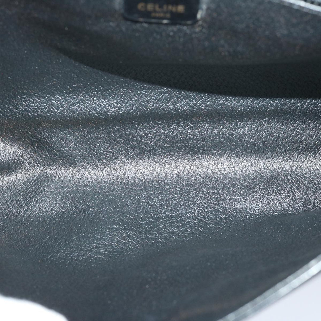 Celine Chain Shoulder Bag Leather Black Auth 67658