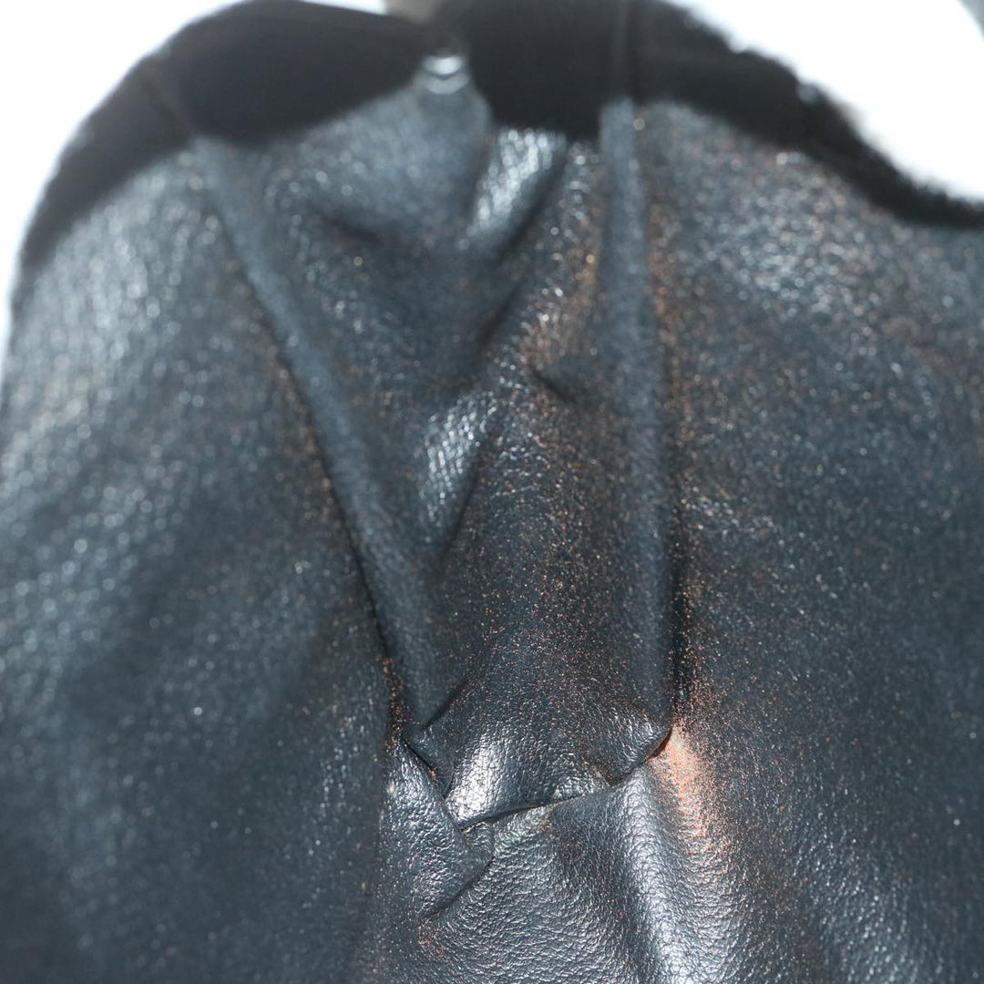 Celine Chain Shoulder Bag Leather Black Auth 67658