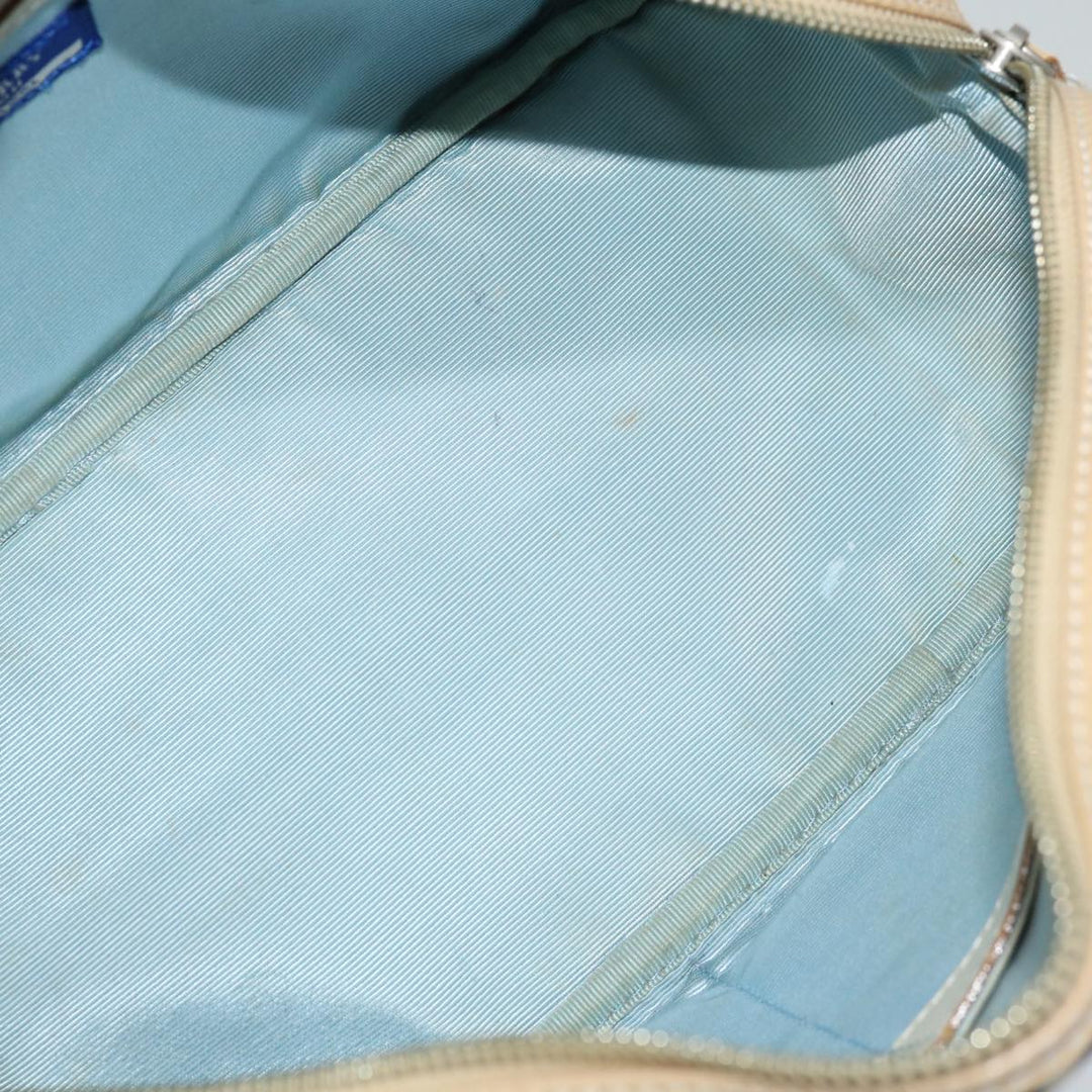 Burberry Nova Check Blue Label Hand Bag Nylon Beige Auth 67668