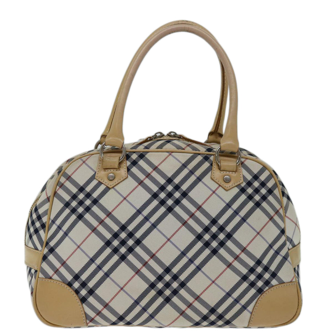 Burberry Nova Check Blue Label Hand Bag Nylon Beige Auth 67668
