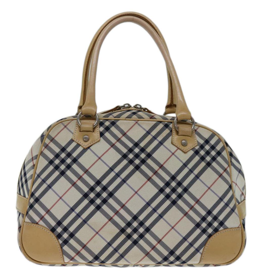 Burberry Nova Check Blue Label Hand Bag Nylon Beige Auth 67668