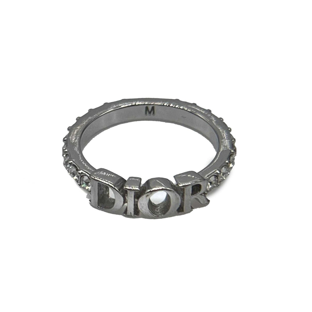 Top quality Dior Dio[r]evolution Silver Finish Metal White Crystal Ring Size M 6