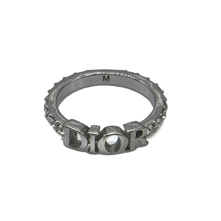 Top quality Dior Dio[r]evolution Silver Finish Metal White Crystal Ring Size M 6
