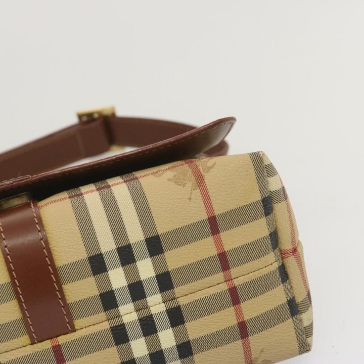 Burberry Nova Check Shoulder Bag PVC Beige Auth 67744