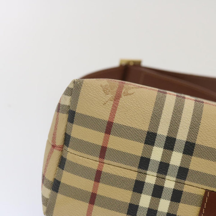 Burberry Nova Check Shoulder Bag PVC Beige Auth 67744