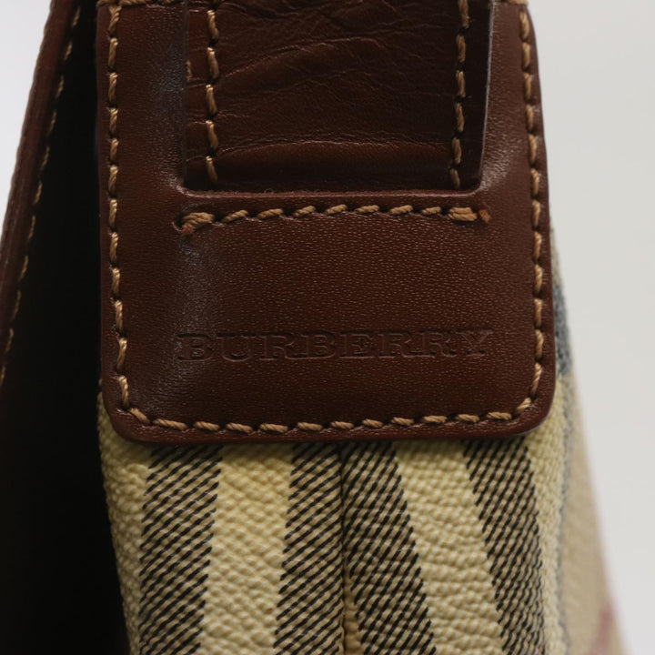 Burberry Nova Check Shoulder Bag PVC Beige Auth 67744