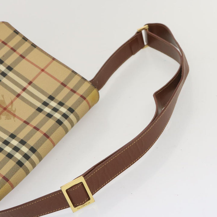 Burberry Nova Check Shoulder Bag PVC Beige Auth 67744
