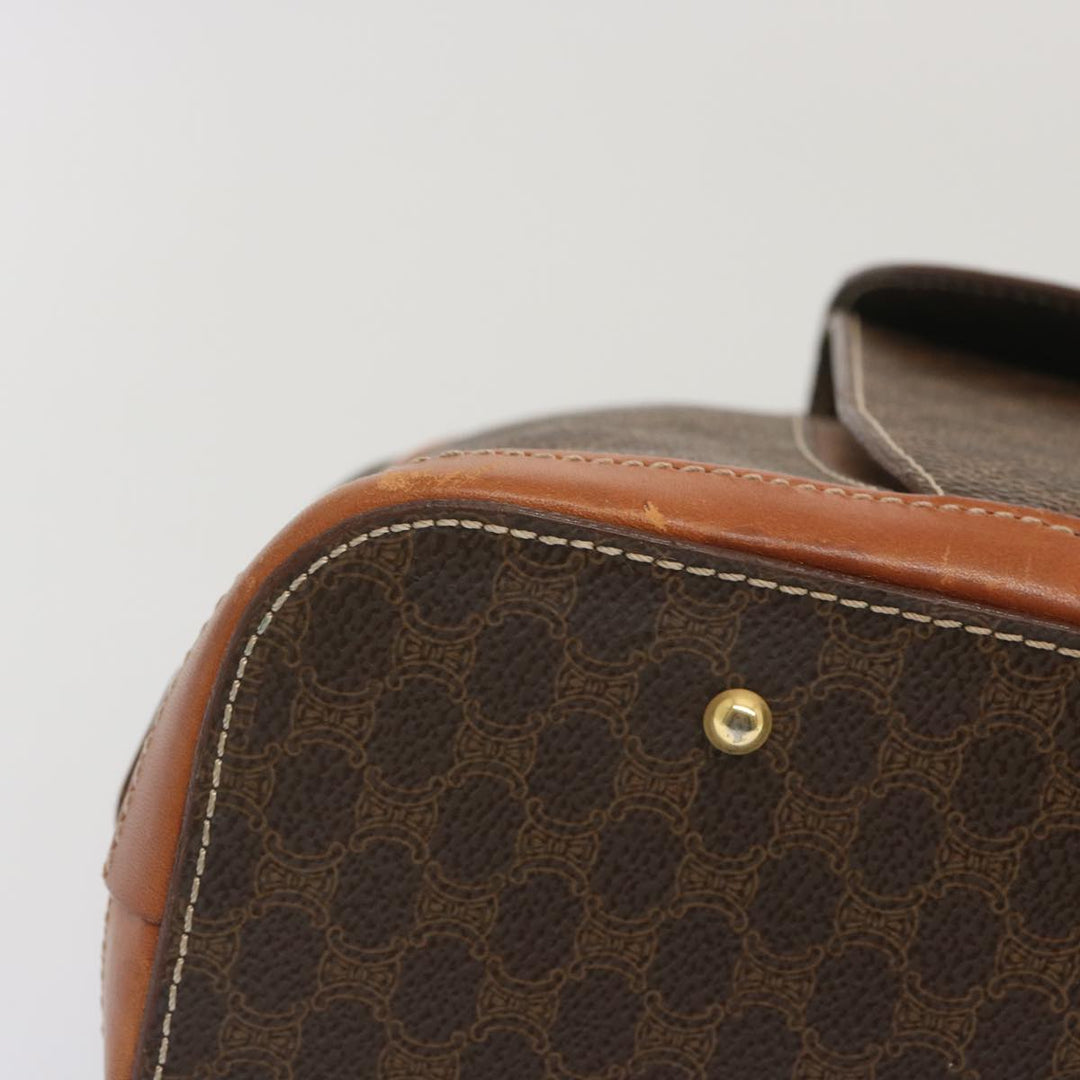 Celine Macadam Canvas Hand Bag PVC Brown Auth 67773