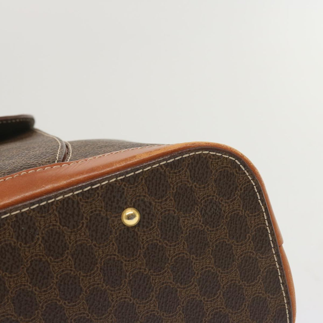 Celine Macadam Canvas Hand Bag PVC Brown Auth 67773