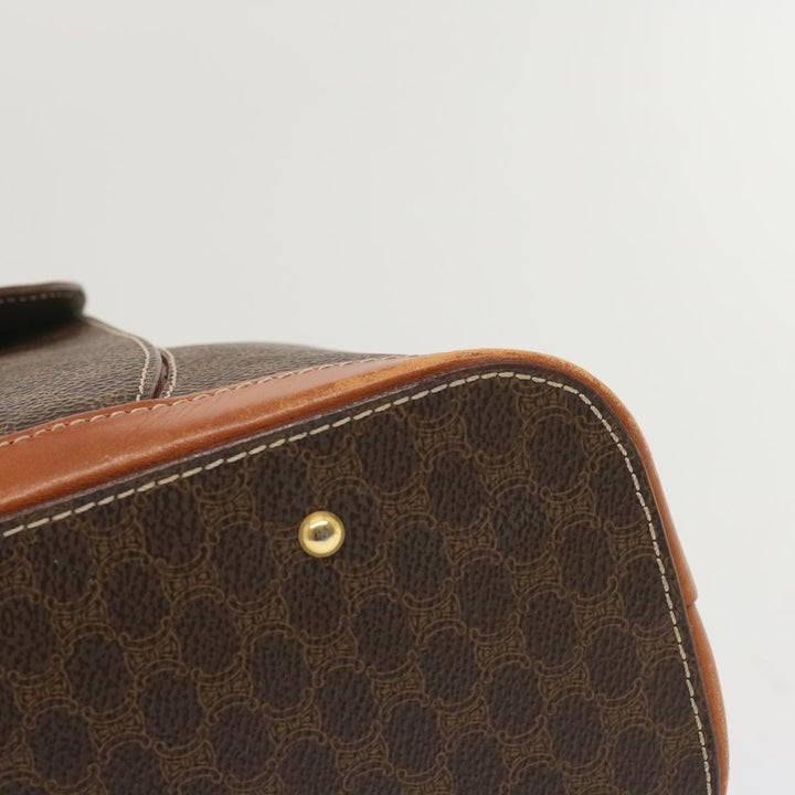 Celine Macadam Canvas Hand Bag PVC Brown Auth 67773