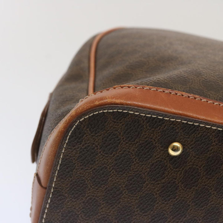 Celine Macadam Canvas Hand Bag PVC Brown Auth 67773
