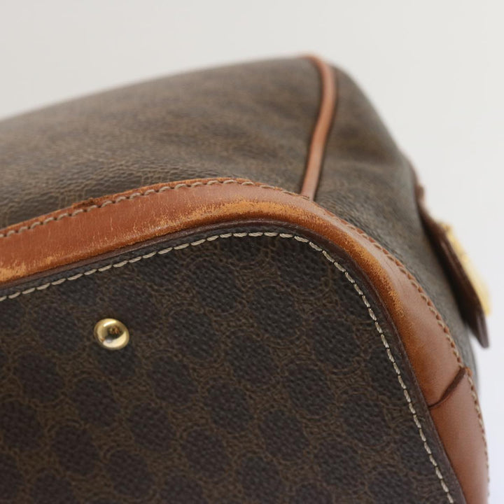 Celine Macadam Canvas Hand Bag PVC Brown Auth 67773