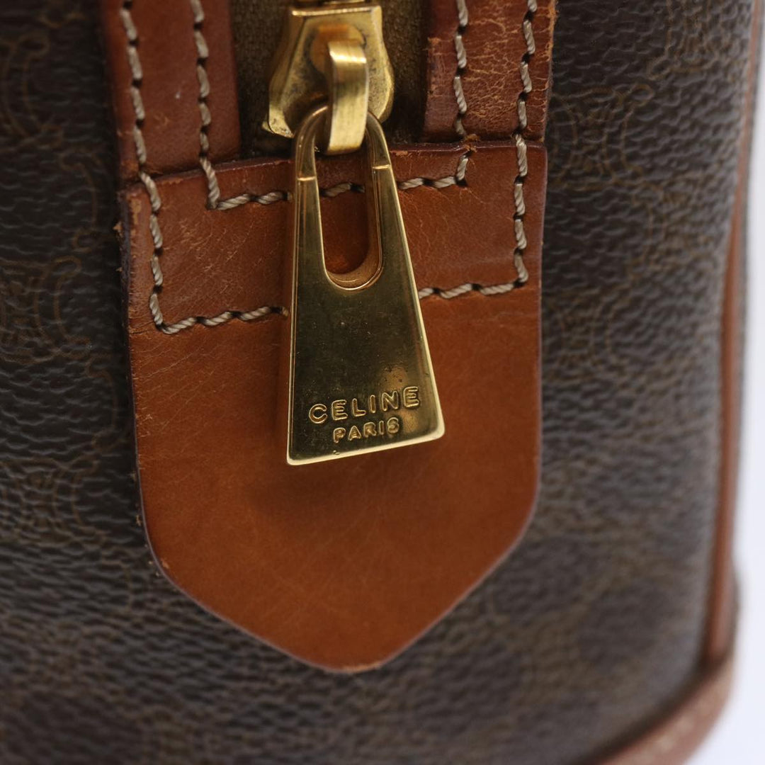 Celine Macadam Canvas Hand Bag PVC Brown Auth 67773