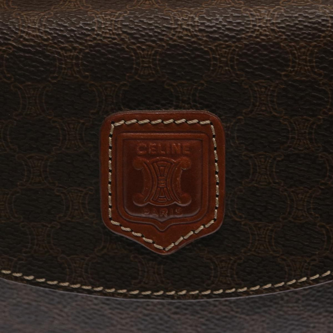 Celine Macadam Canvas Hand Bag PVC Brown Auth 67773