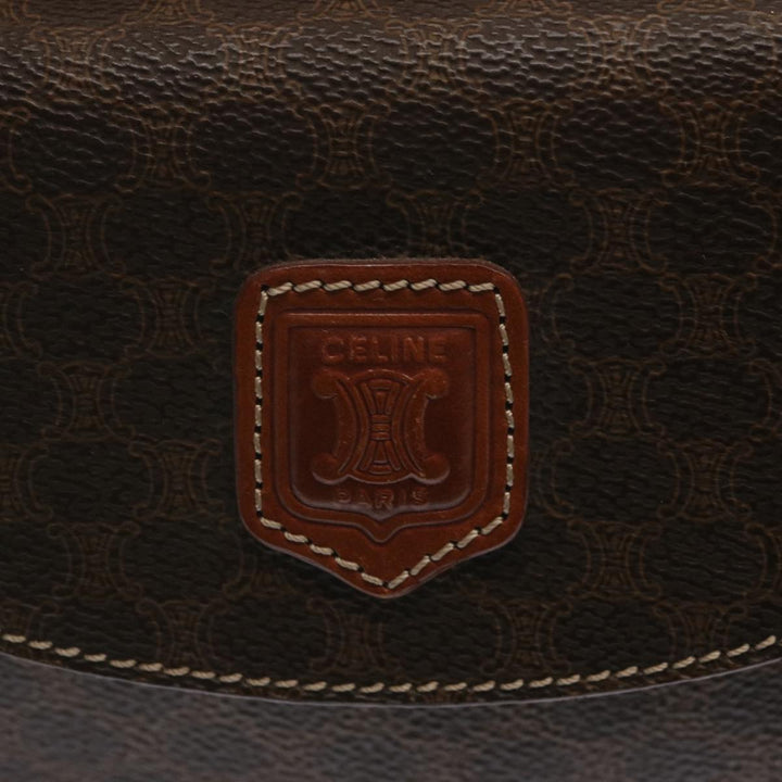 Celine Macadam Canvas Hand Bag PVC Brown Auth 67773