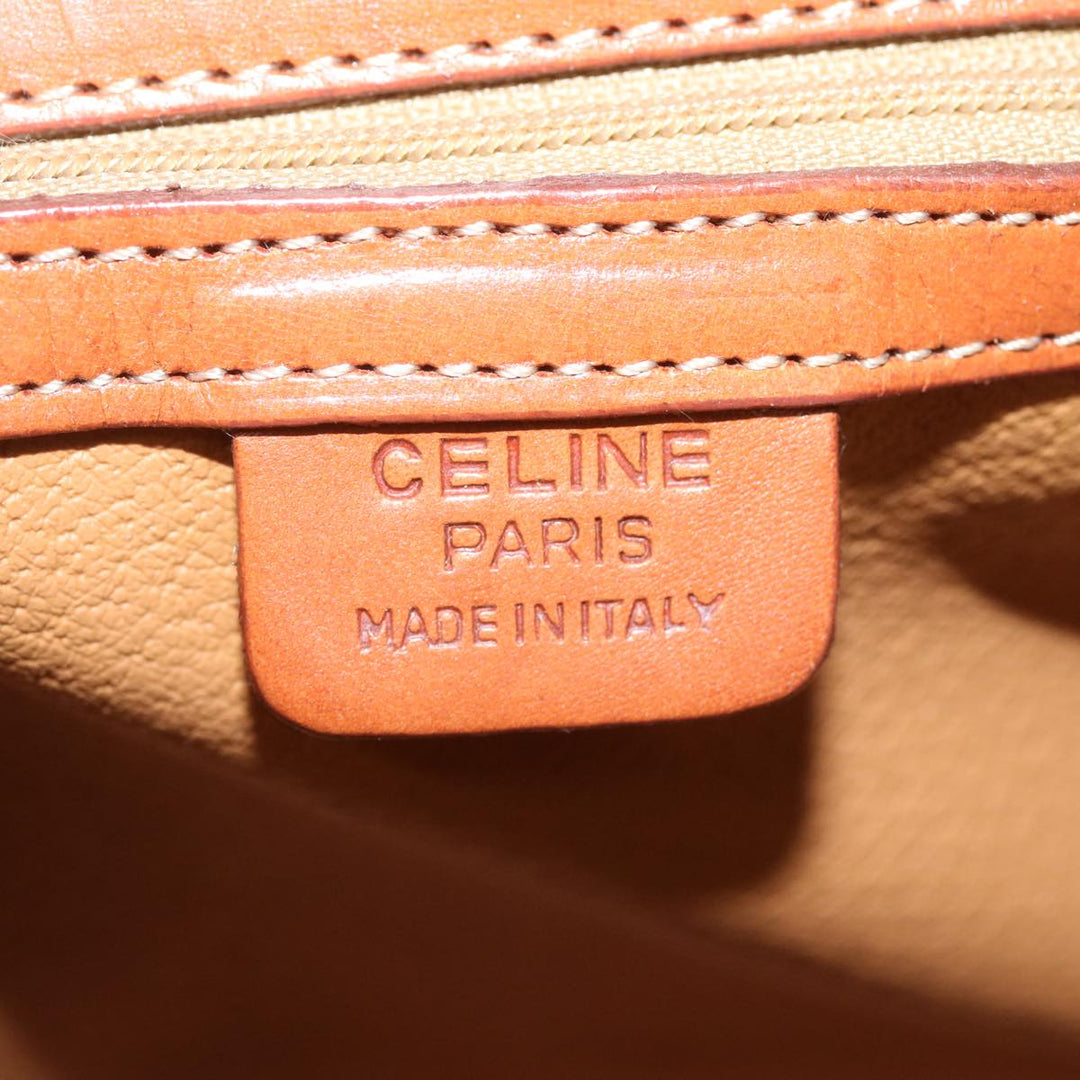 Celine Macadam Canvas Hand Bag PVC Brown Auth 67773