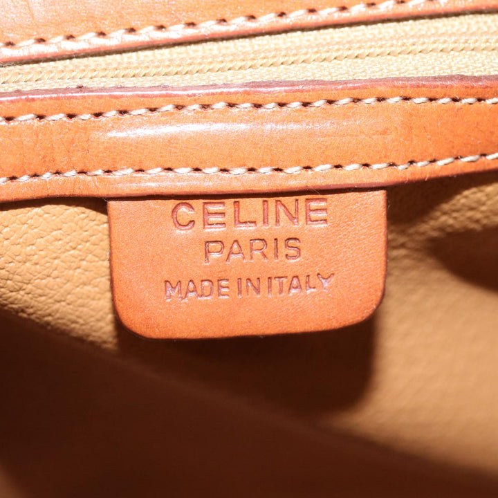Celine Macadam Canvas Hand Bag PVC Brown Auth 67773