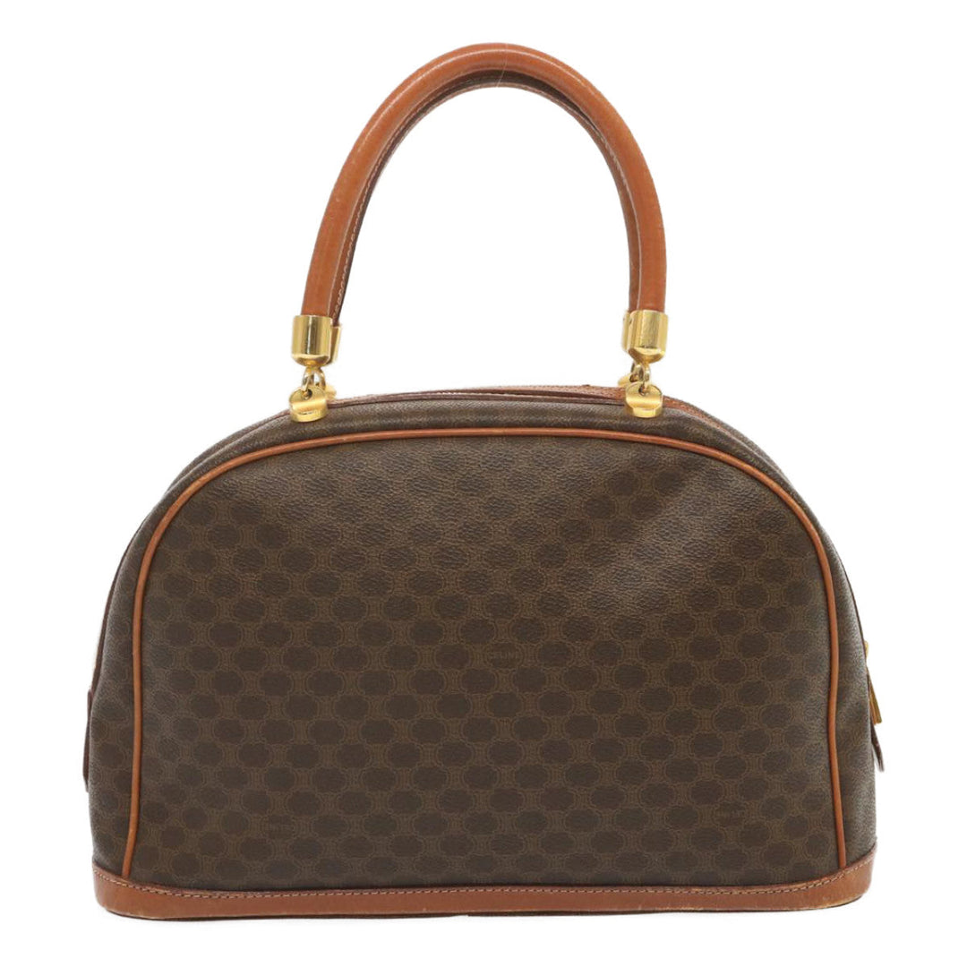 Celine Macadam Canvas Hand Bag PVC Brown Auth 67773