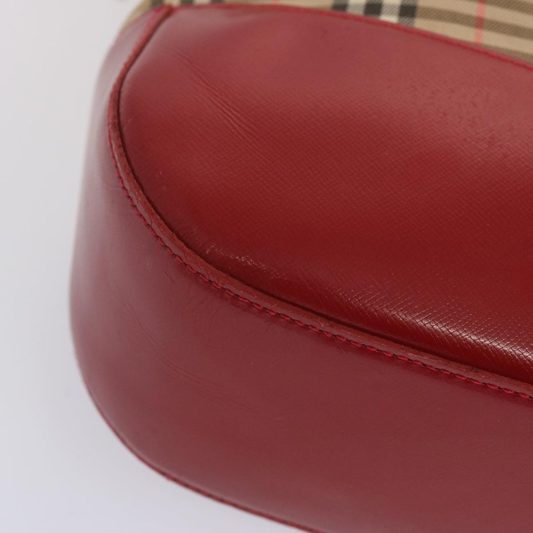 BurberrySs Nova Check Tote Bag Canvas Beige Red Auth 67775