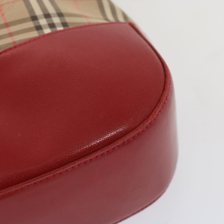 BurberrySs Nova Check Tote Bag Canvas Beige Red Auth 67775
