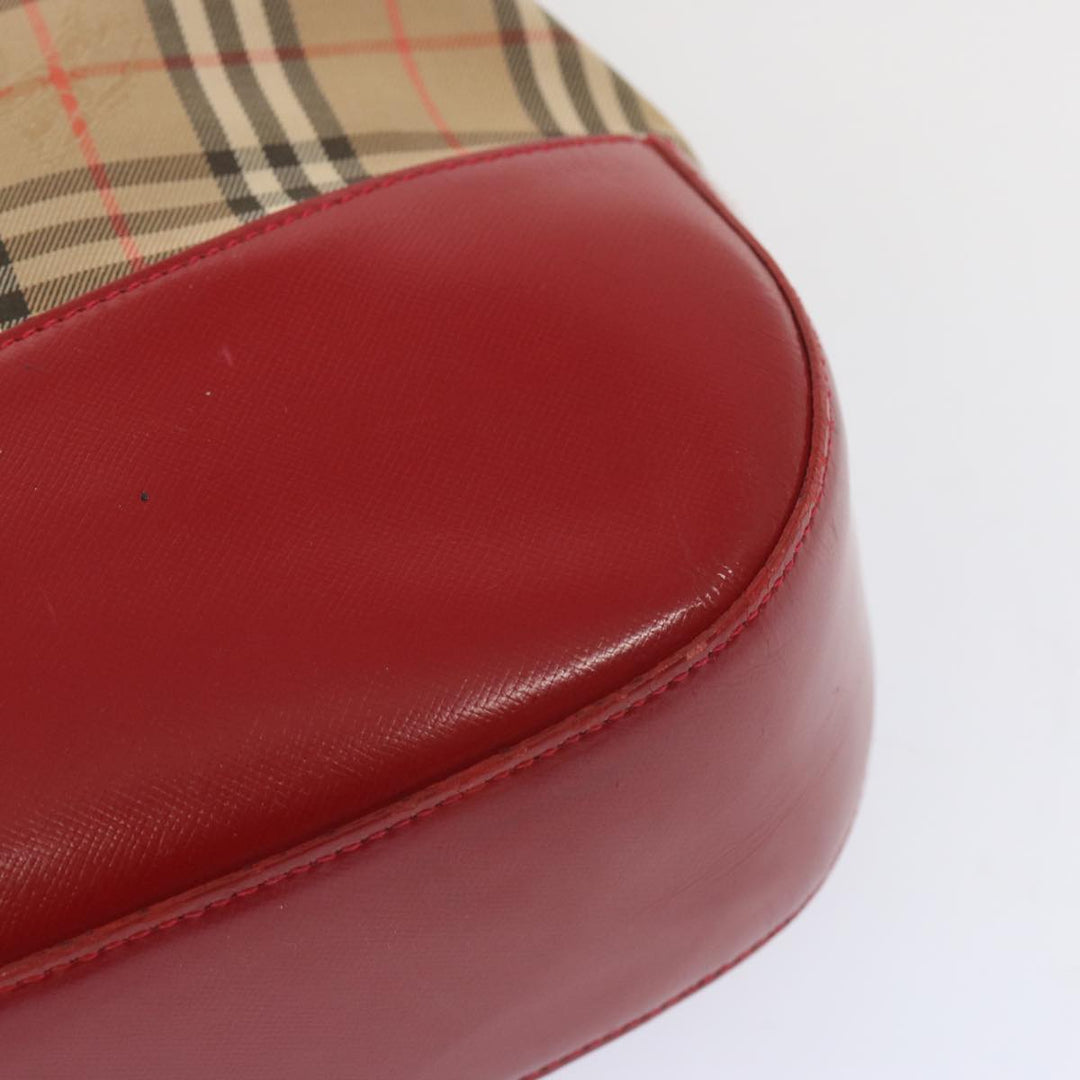 BurberrySs Nova Check Tote Bag Canvas Beige Red Auth 67775