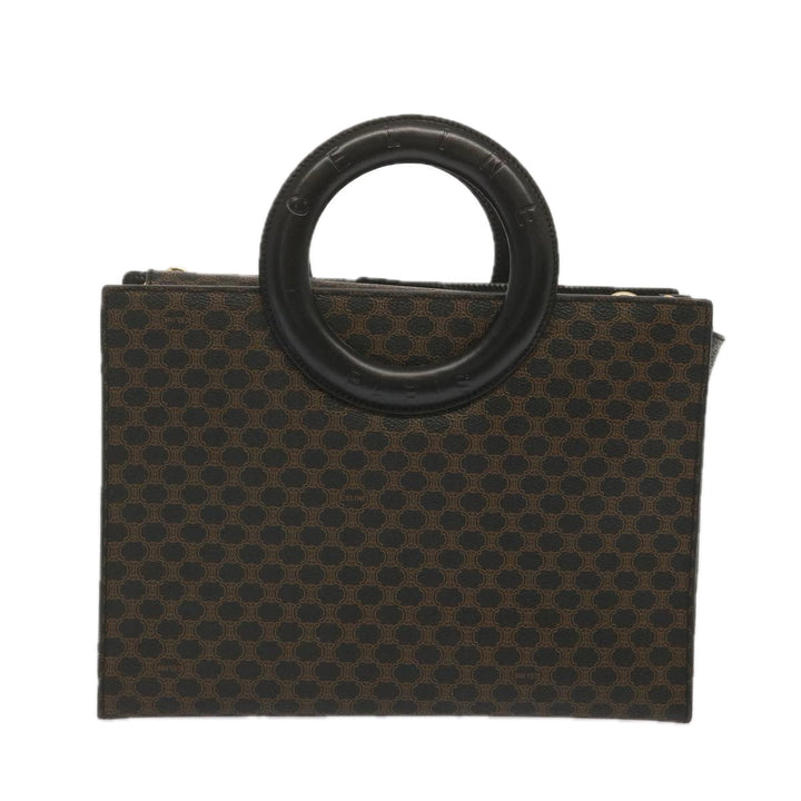 Celine Macadam Canvas Hand Bag PVC 2way Black Auth 67776A