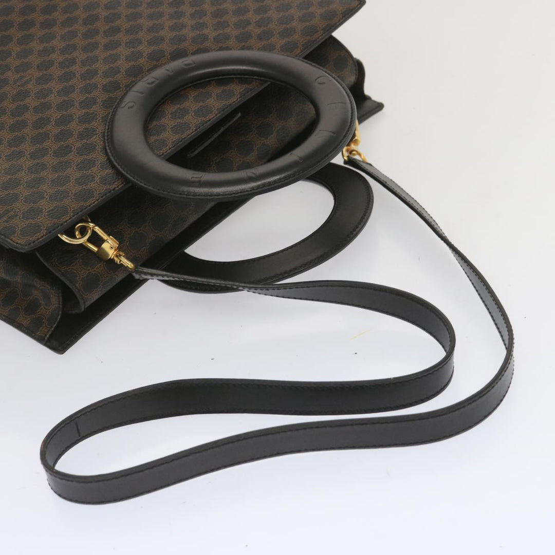 Celine Macadam Canvas Hand Bag PVC 2way Black Auth 67776A