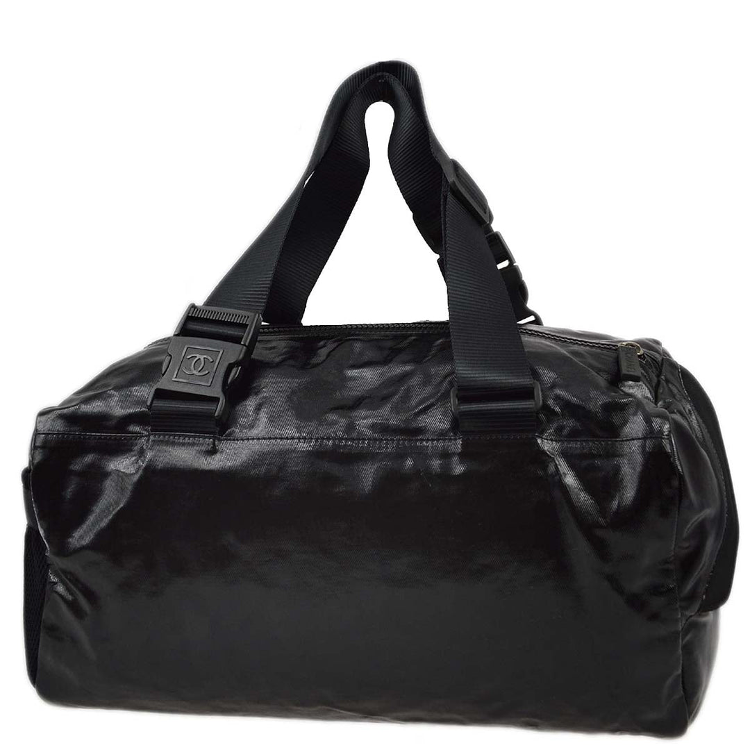 Top Quality Chanel 2006-2008 Sports Line Black Vinyl Gym Bag 35