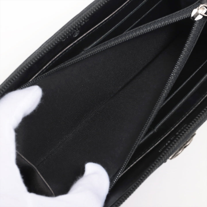 Top Quality Chanel Boy Top Quality Chanel Caviar S Round  Wallet Black Silver Gold