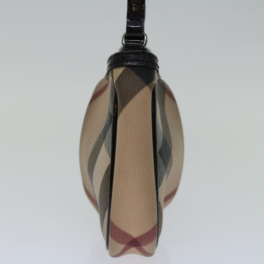 BURBERRY Nova Check Shoulder Bag Coated Canvas Beige Auth 67881