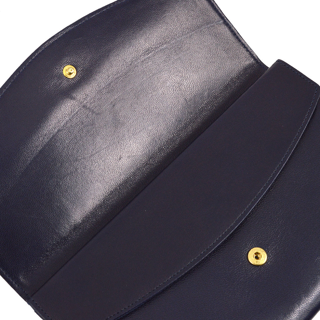 Top Quality Chanel 1991-1994 Navy Lambskin Timeless Wallet