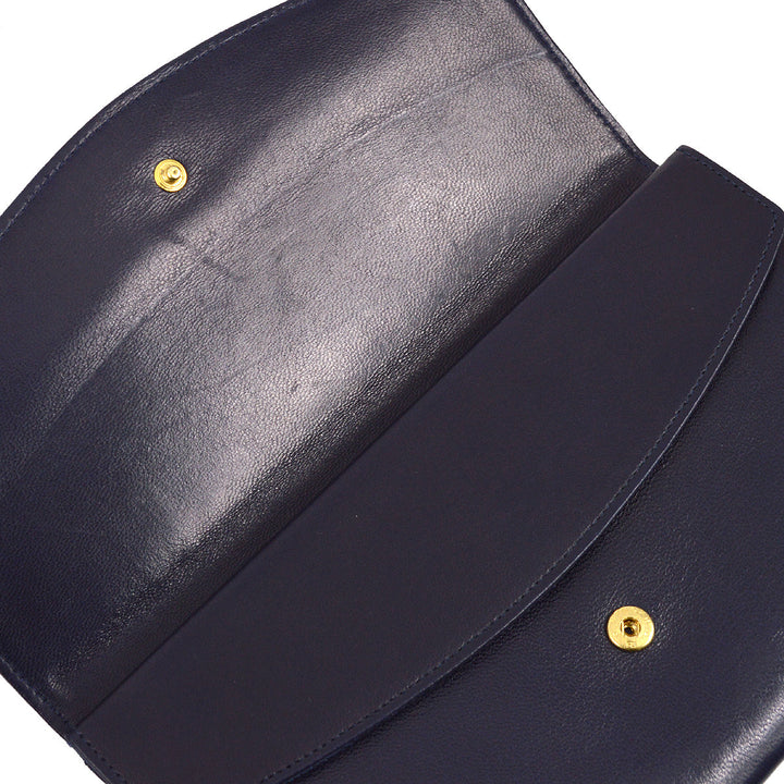 Top Quality Chanel 1991-1994 Navy Lambskin Timeless Wallet