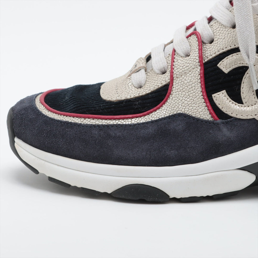 Top Quality Chanel Coco Leather High-Cut Sneaker 37 1/2  Multicolor G34053