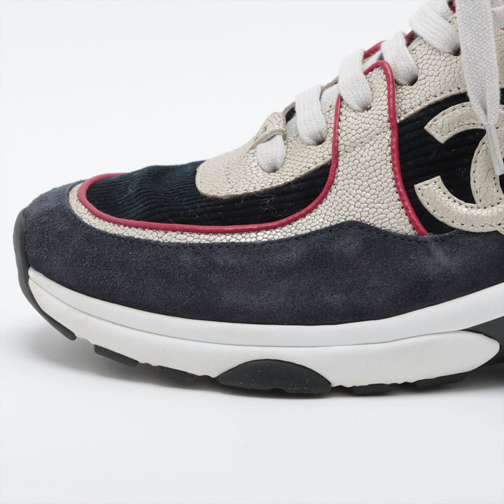 Top Quality Chanel Coco Leather High-Cut Sneaker 37 1/2  Multicolor G34053