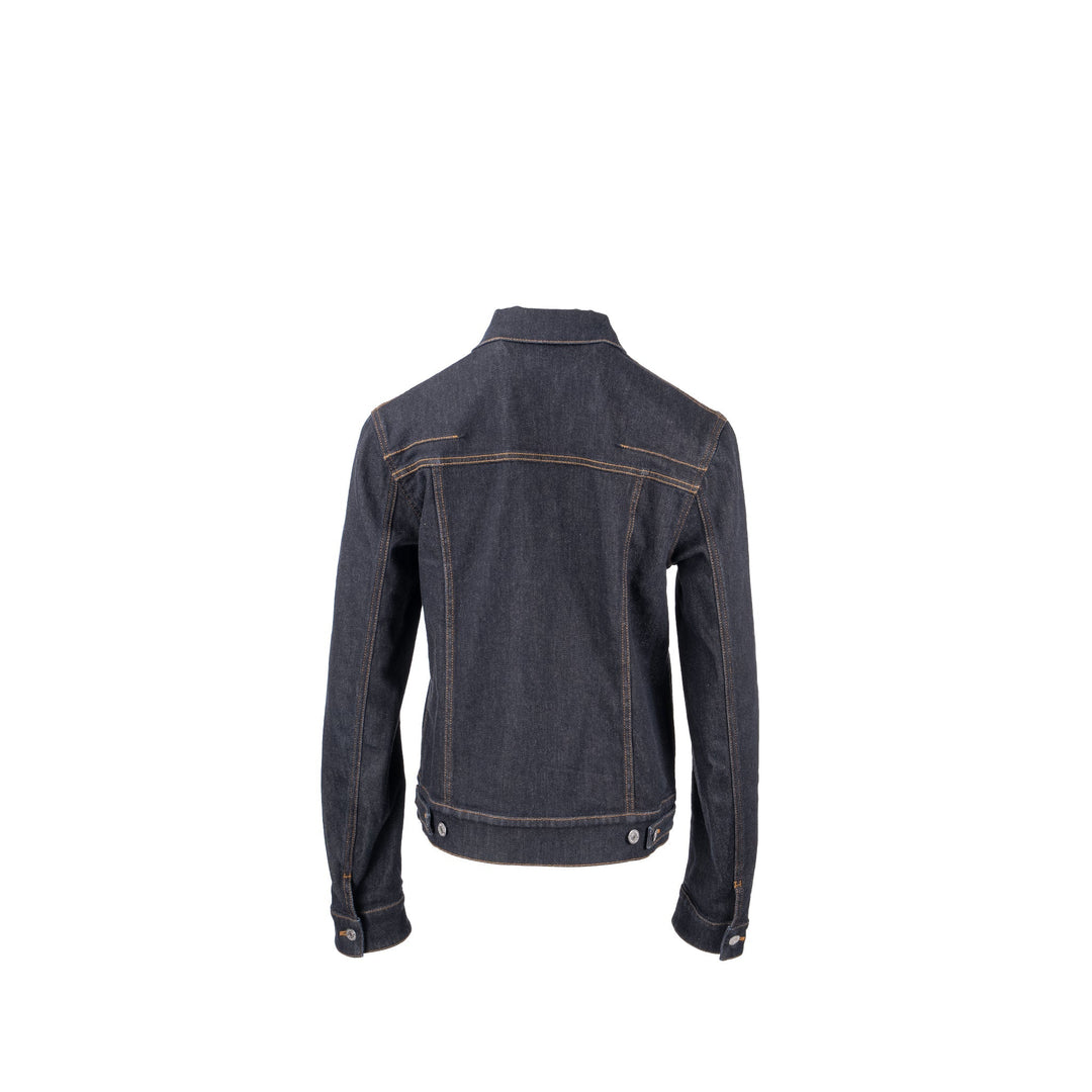 Top quality Dior HOMME Size 50 Rope Zipper Pull Pocketed Jacket Cotton Dark Indigo Blue Denim