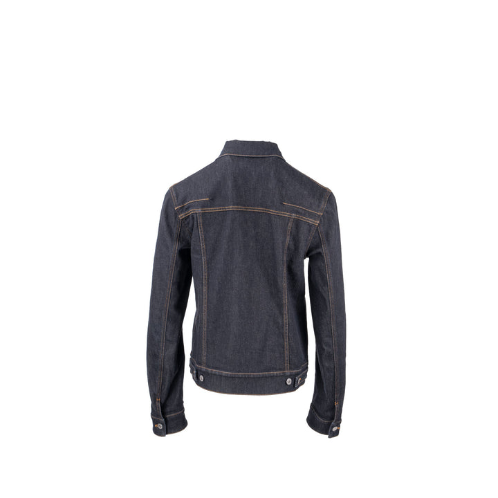 Top quality Dior HOMME Size 50 Rope Zipper Pull Pocketed Jacket Cotton Dark Indigo Blue Denim