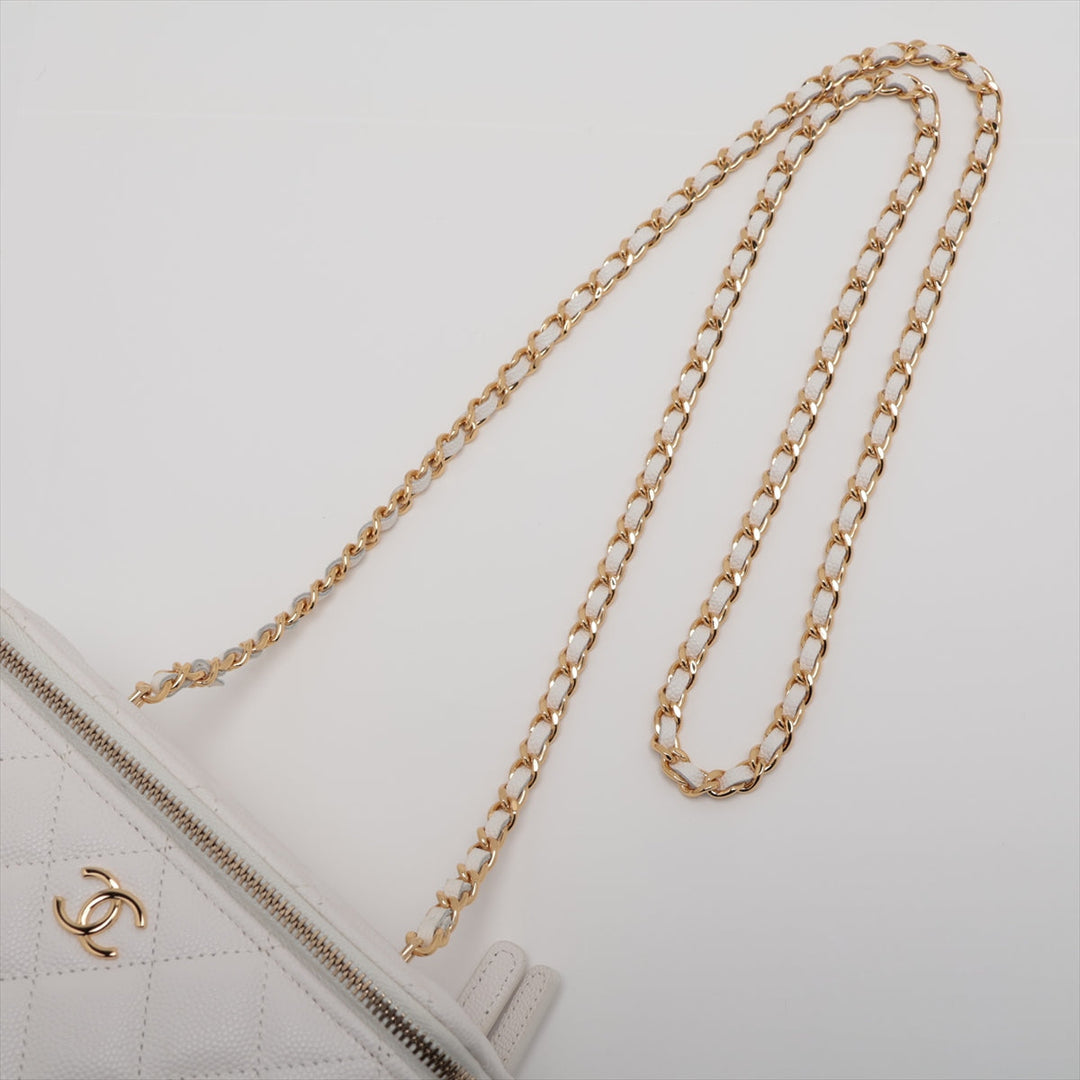 Top Quality Chanel Matrasse Caviar S Chain Shoulder Bag Vanity White G