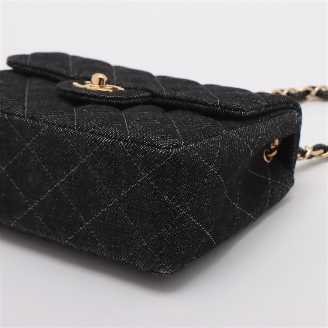 Top Quality Chanel Mini Matrasse 17 Denim Single Flap Single Chain Bag Black G 5th A35200