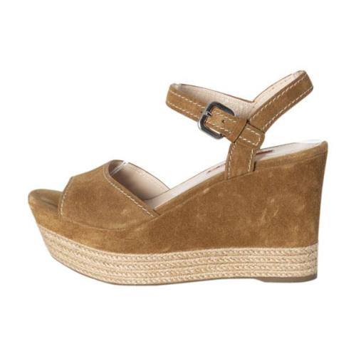Prada Suede Slingback Espadrille Wedges