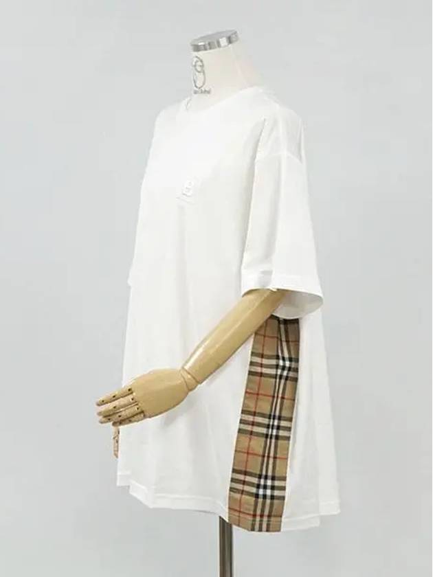 Burberry Check round neck cotton short sleeve t-shirt white
