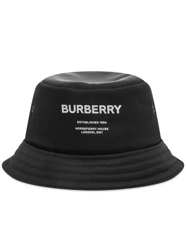 Burberry Horseferry Print Nylon Bucket Hat Black