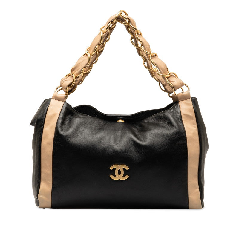 Top Quality Chanel Coco Chain Tote Bag Black Beige   Chanel