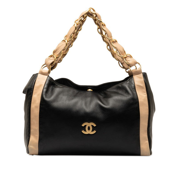 Top Quality Chanel Coco Chain Tote Bag Black Beige   Chanel