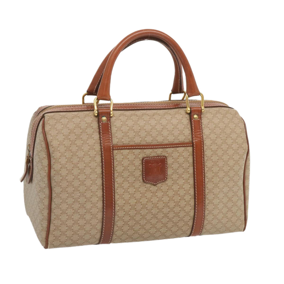 Celine Macadam Canvas Boston Bag Beige  68007