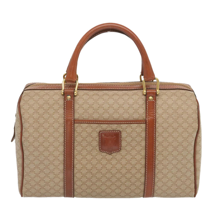 Celine Macadam Canvas Boston Bag Beige  68007