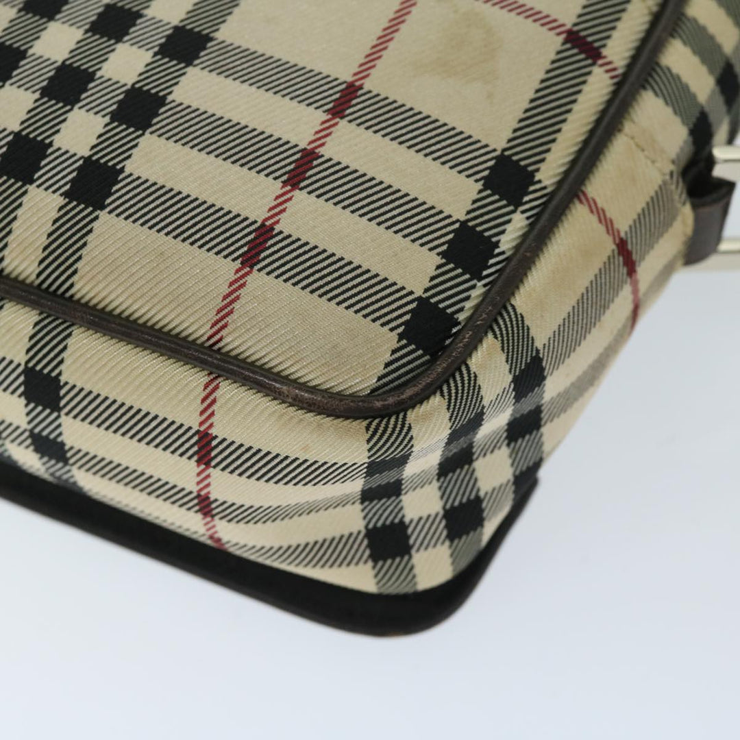 Burberry Nova Check Shoulder Bag Nylon Beige Auth 68013