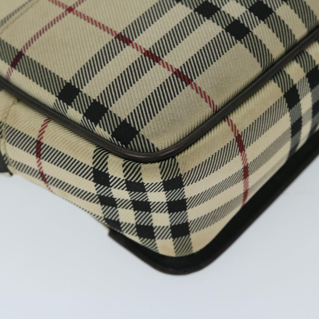 Burberry Nova Check Shoulder Bag Nylon Beige Auth 68013