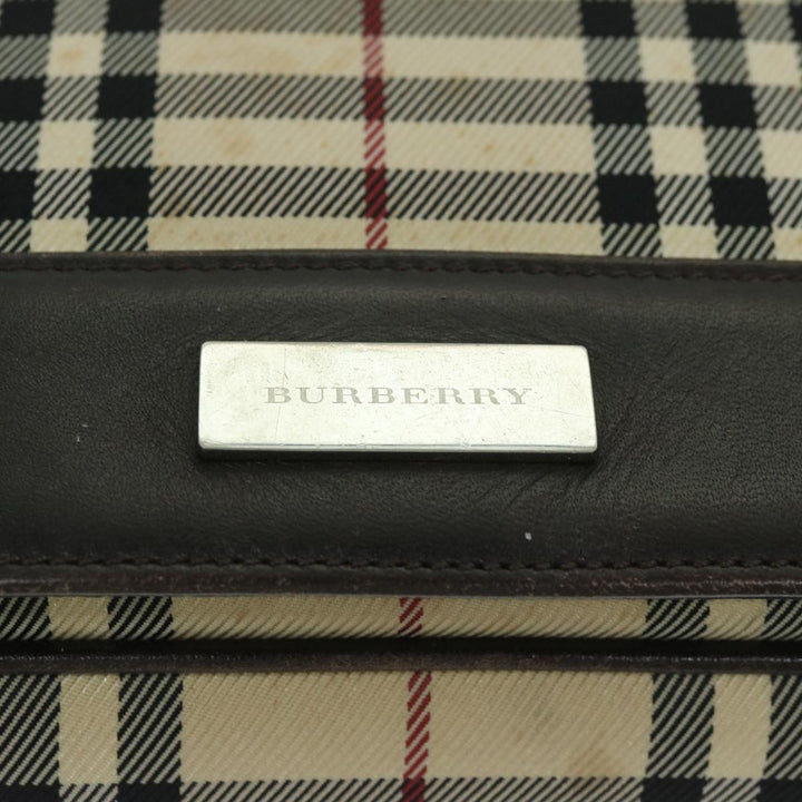 Burberry Nova Check Shoulder Bag Nylon Beige Auth 68013
