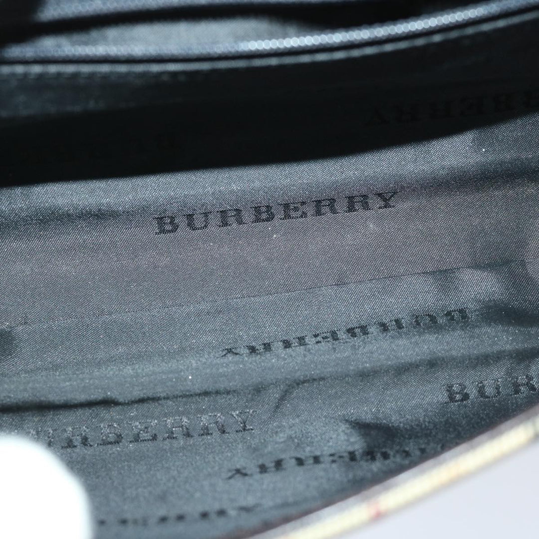 Burberry Nova Check Shoulder Bag Nylon Beige Auth 68013