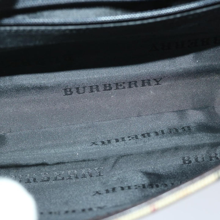 Burberry Nova Check Shoulder Bag Nylon Beige Auth 68013